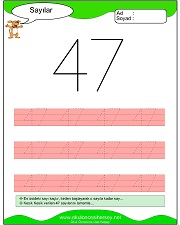 okul öncesi 1 sayısı çizgi çalışması